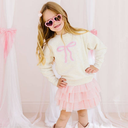 Coquette Bow Patch Sweatshirt - Kids Coquette Bow Sweatshirt