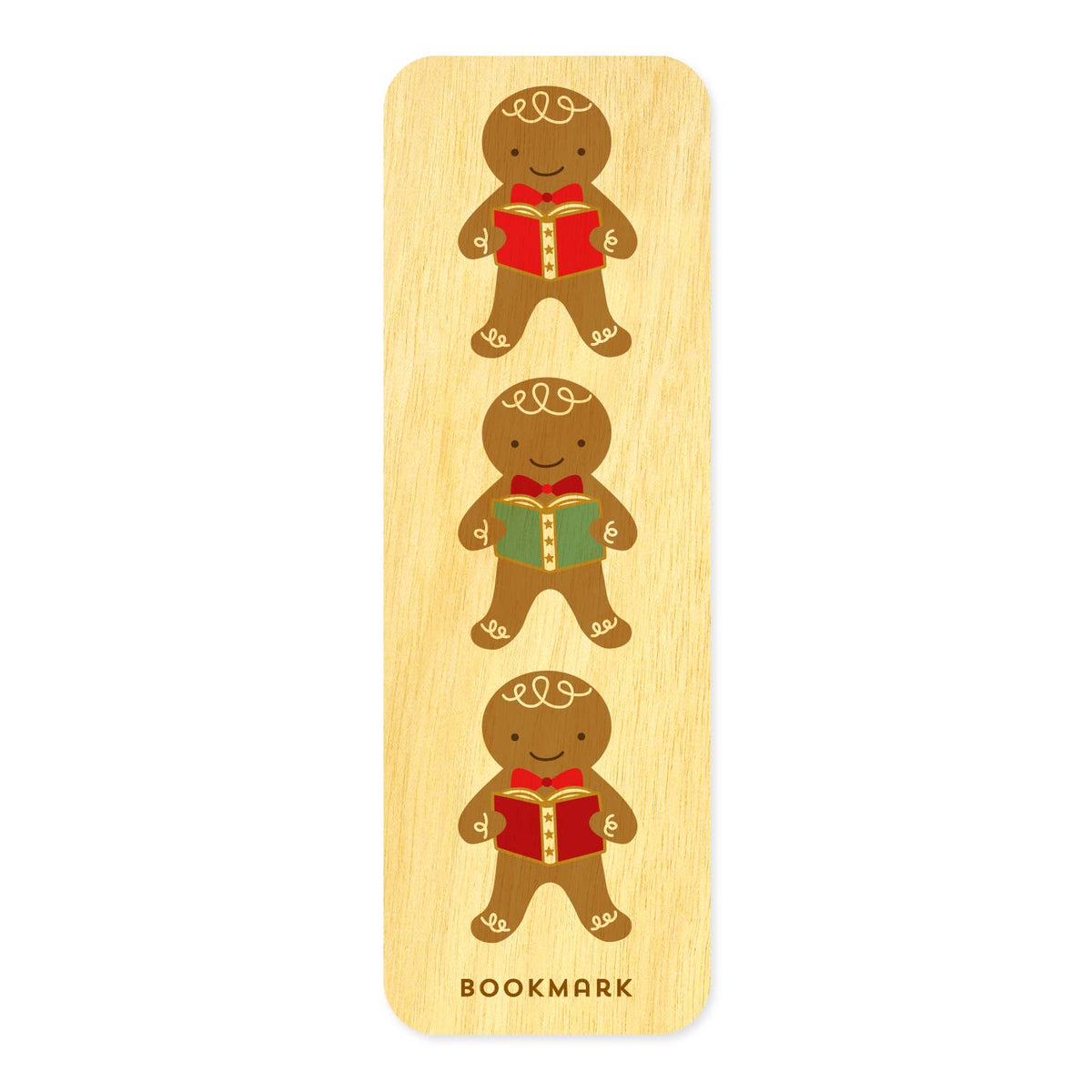 Gingerbread Holiday Mini Wood Bookmark
