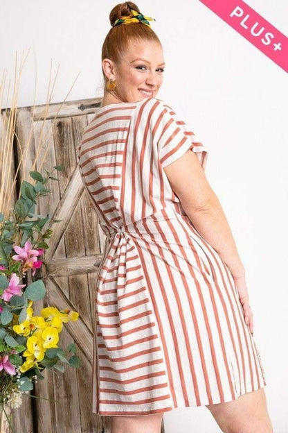 PL STRIPED DOLMAN DRESS