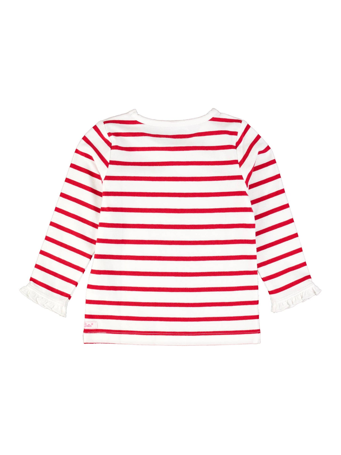 Red & White Stripe Knit Ruffle Sleeve Top