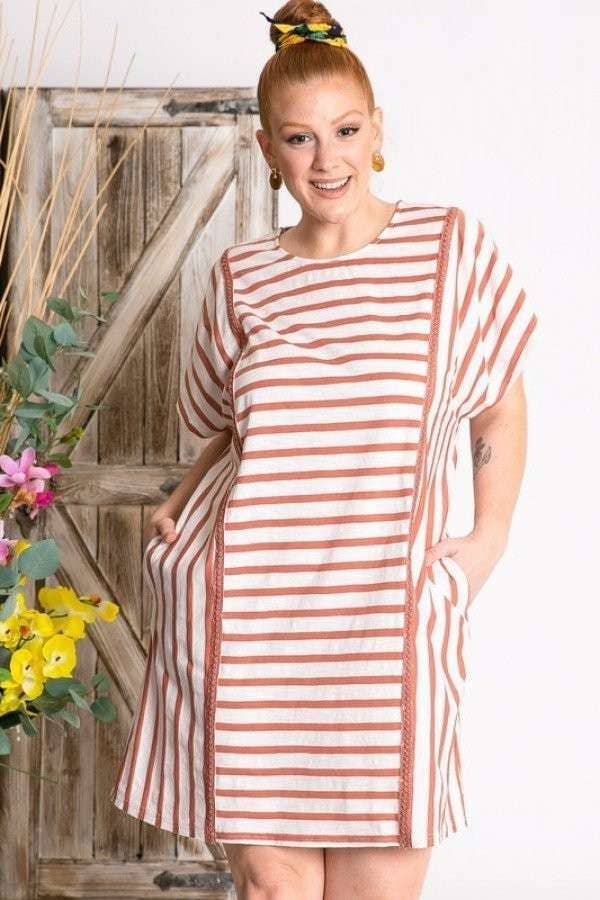 PL STRIPED DOLMAN DRESS