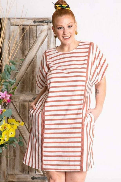 PL STRIPED DOLMAN DRESS