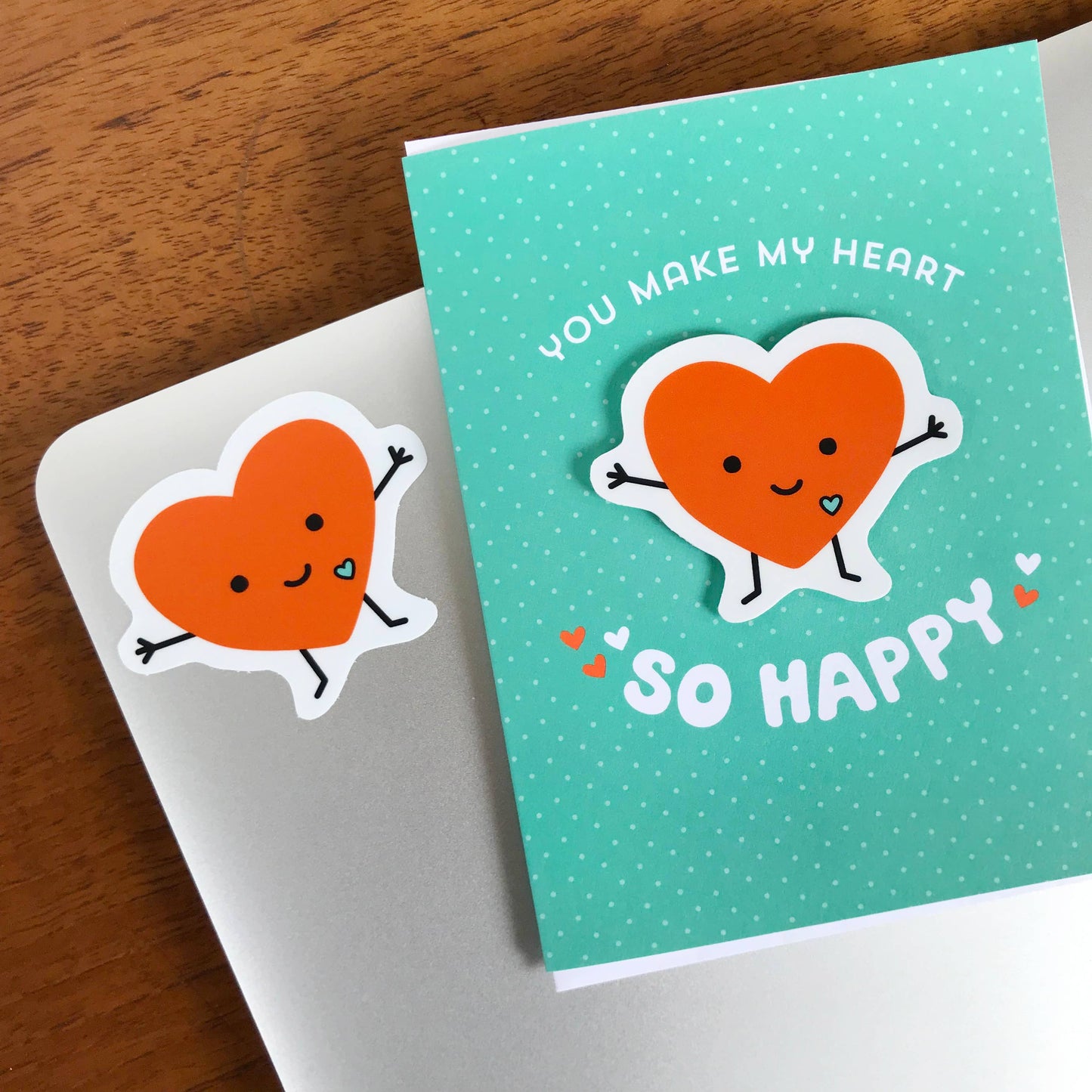 Happy Heart Sticker Card
