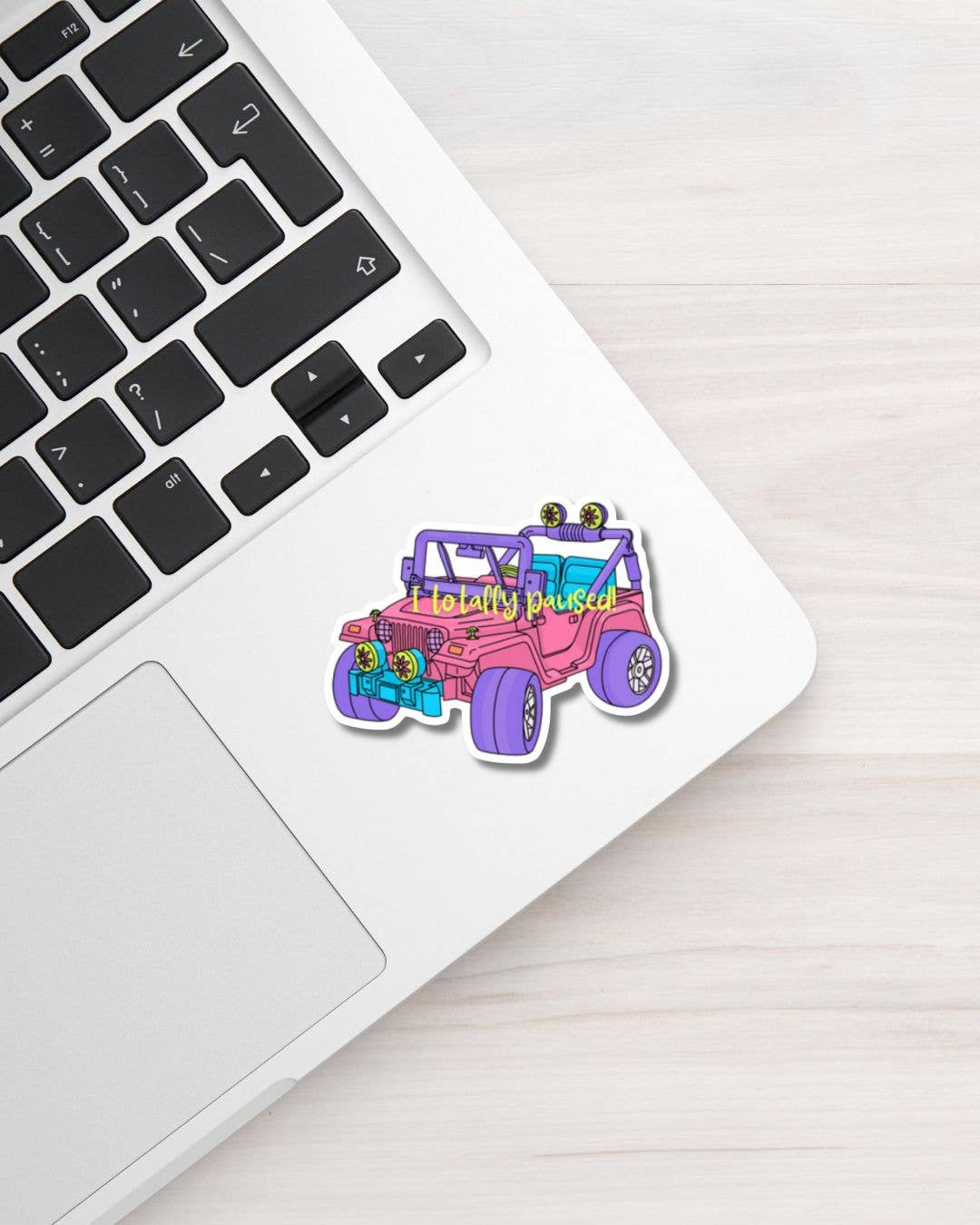 90s Girl Pink Jeep "Totally Paused" Vinyl Sticker