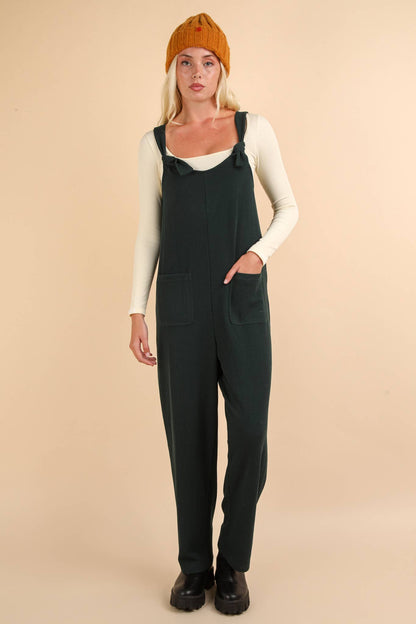 Knit Jumpsuit with Front Patch Pockets