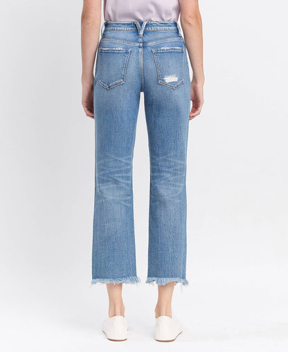 Victoria HIGH RISE FRAYED HEM STRAIGHT