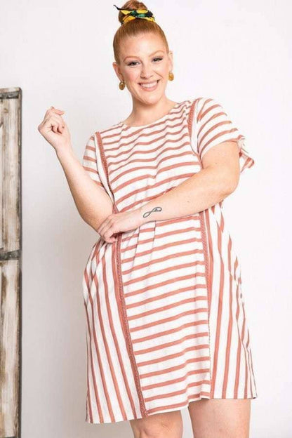 PL STRIPED DOLMAN DRESS