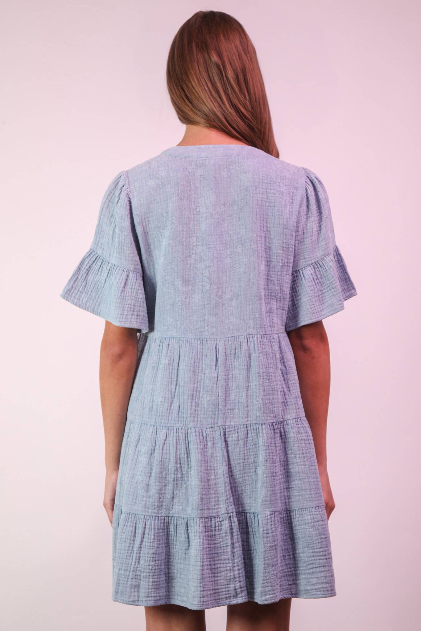 Bell Sleeve Woven Mini Dress