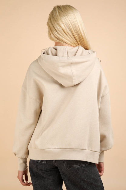 Oversized Half Zip Up Knit Casual Hoodie