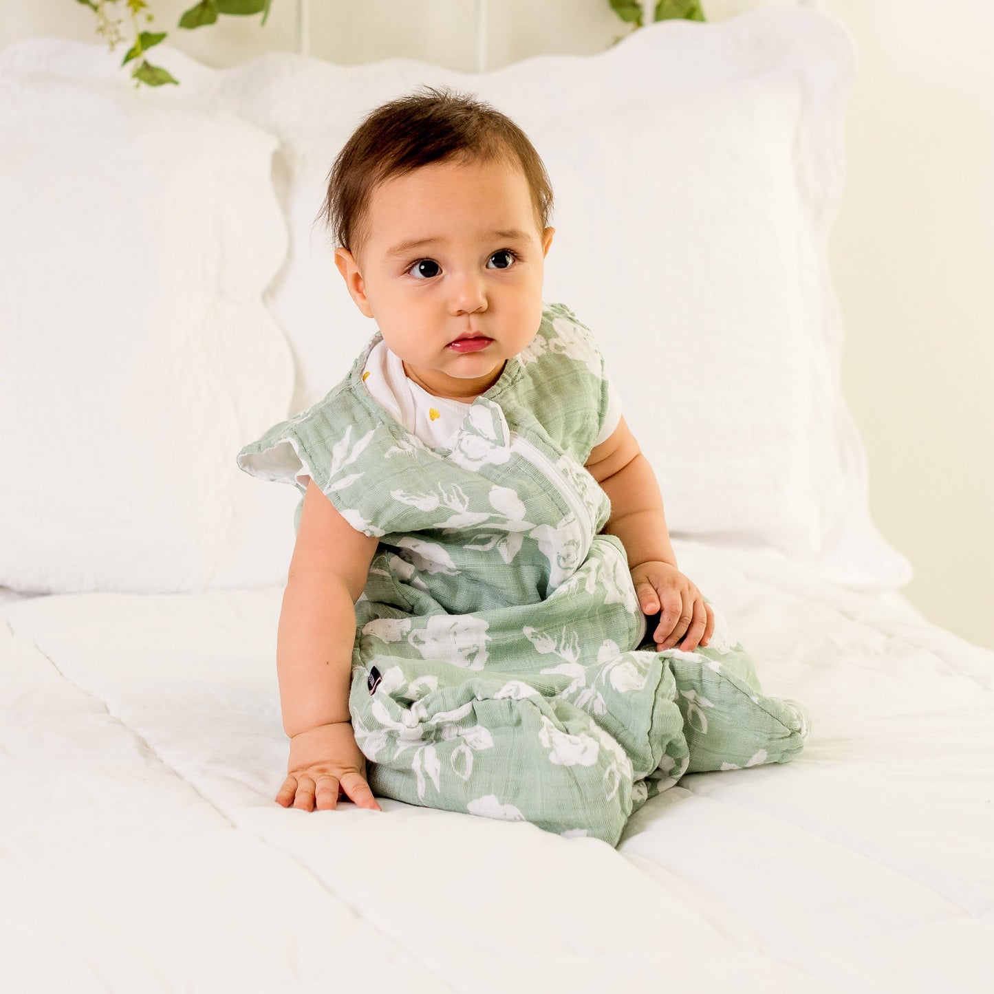 Vintage Floral Muslin Sleeper - 6-12 Months