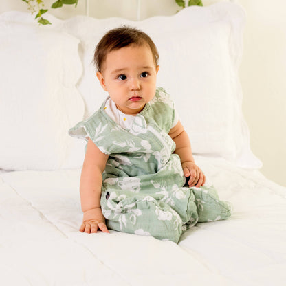 Vintage Floral Muslin Sleeper - 6-12 Months