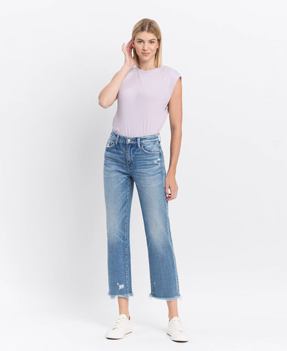 Victoria HIGH RISE FRAYED HEM STRAIGHT