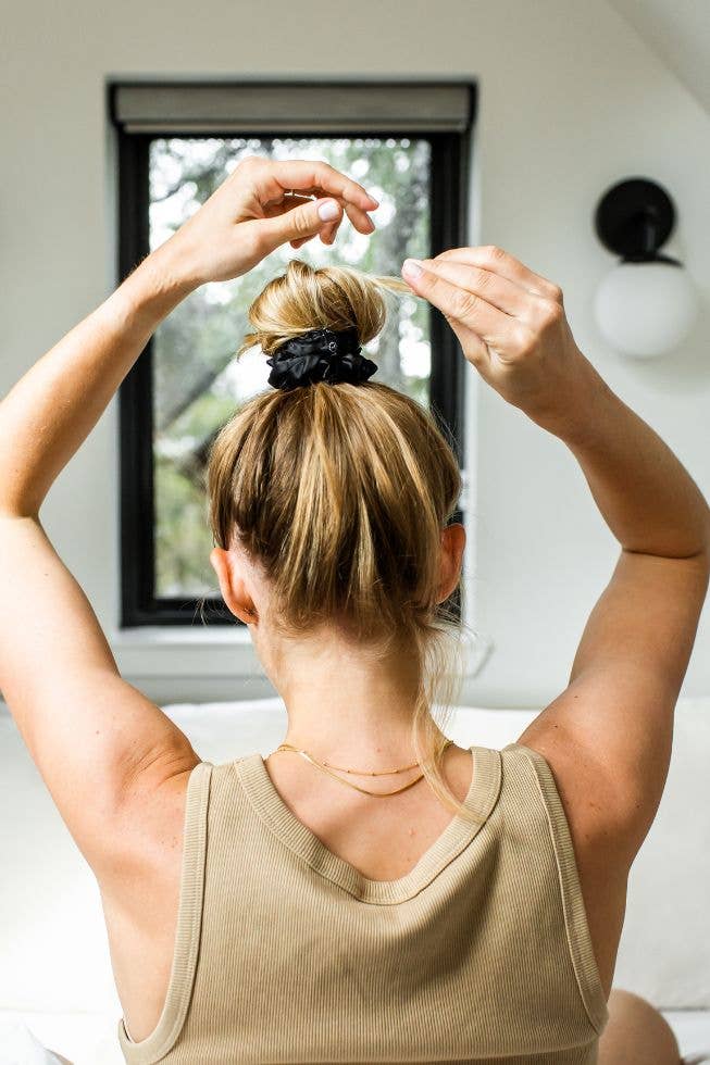 Silk Hair Scrunchie | Jet Black