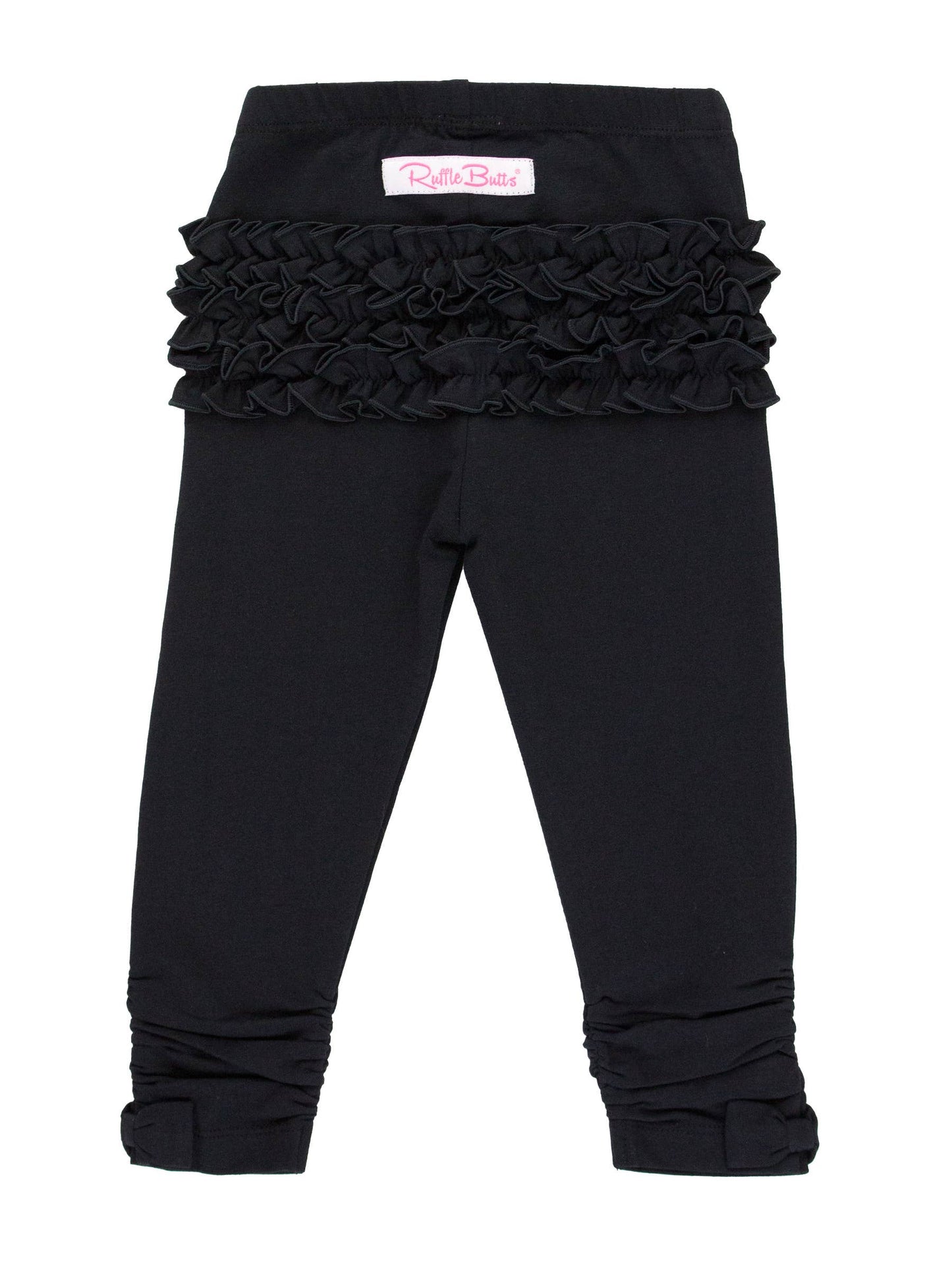 Black Ruched Bow Leggings