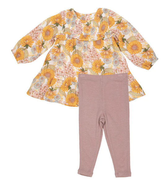 Sunflower Child Smocked Ruffle Tiered Dress