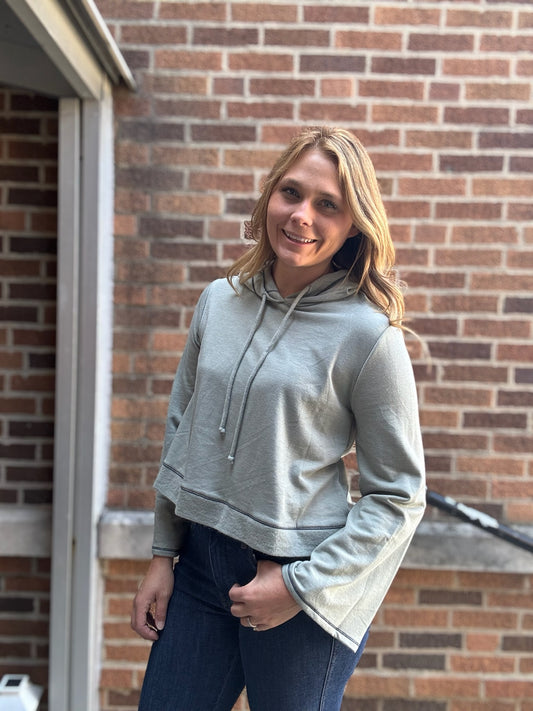 Cropped Olive Hoodie