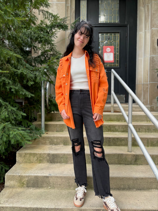 Distressed Oversized Jacket