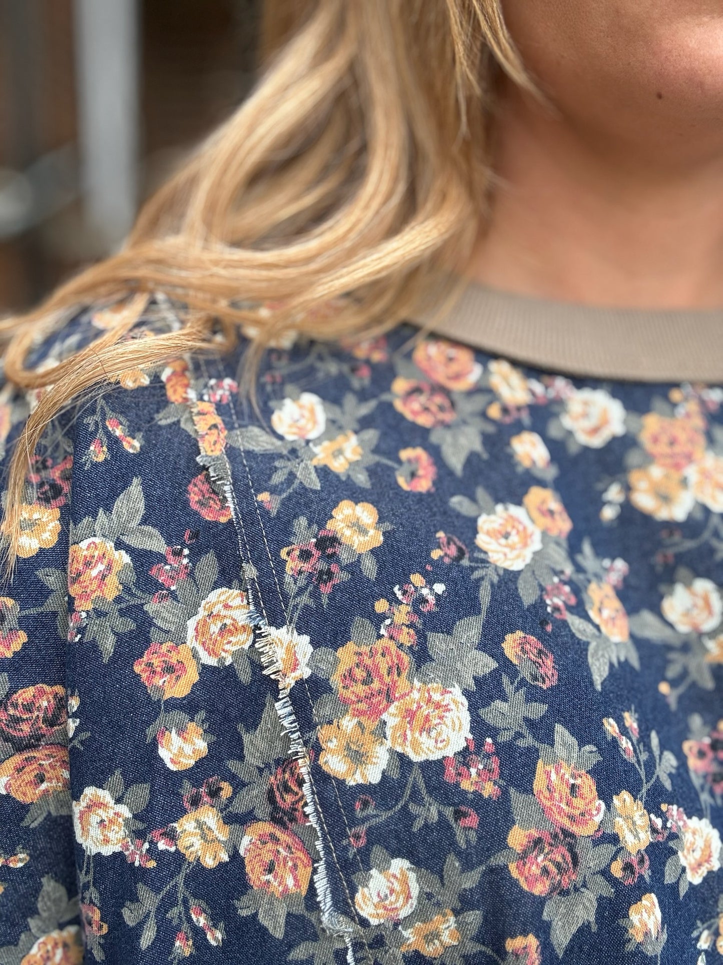Floral Denim Top