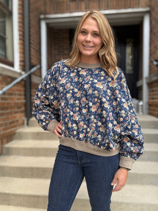Floral Denim Top