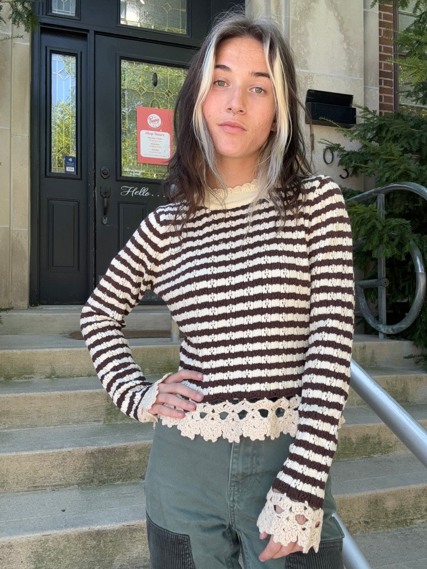 Striped Crochet Sweater