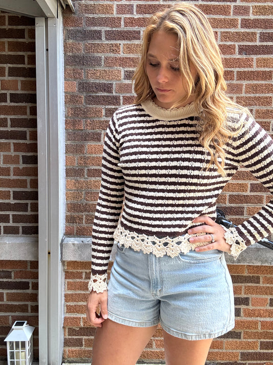 Striped Crochet Sweater