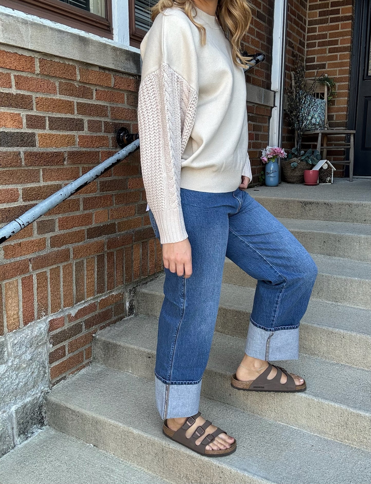 High Rise Cuffed Wide Leg Pant