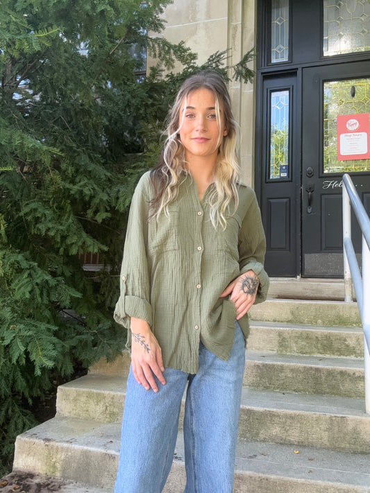 Double Gauze Button Up Shirt