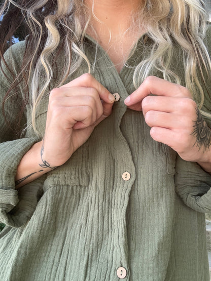 Double Gauze Button Up Shirt