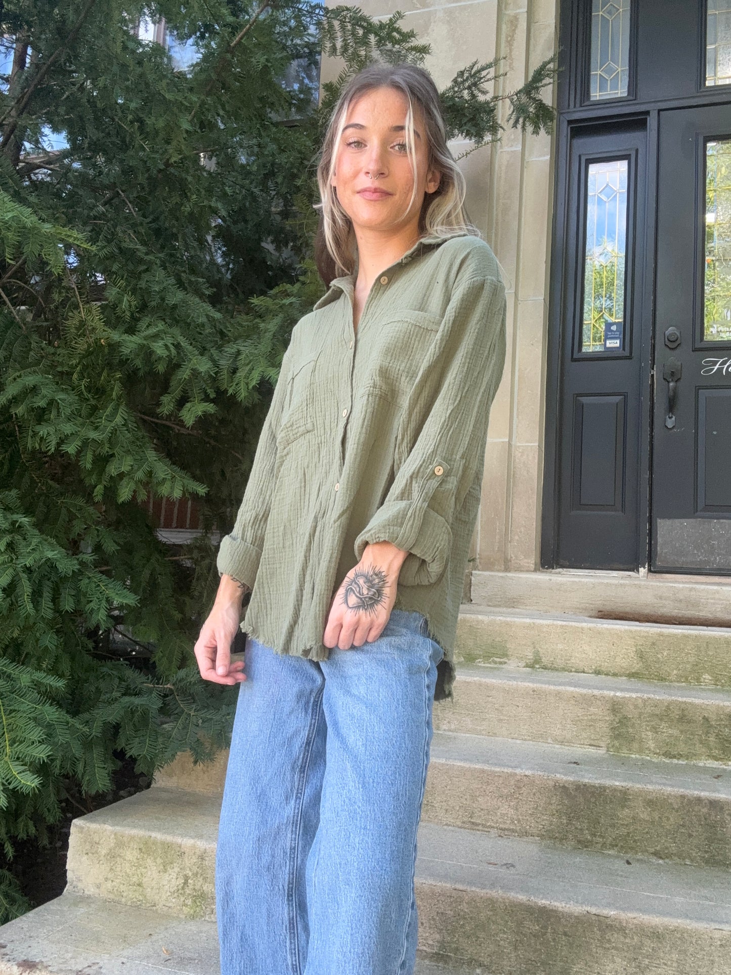 Double Gauze Button Up Shirt