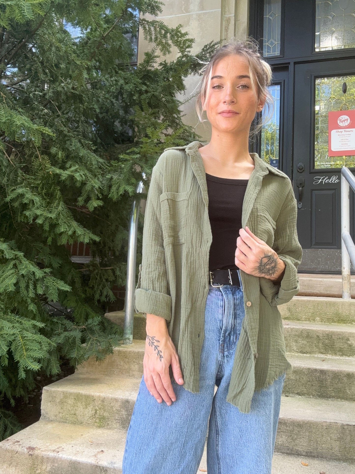 Double Gauze Button Up Shirt