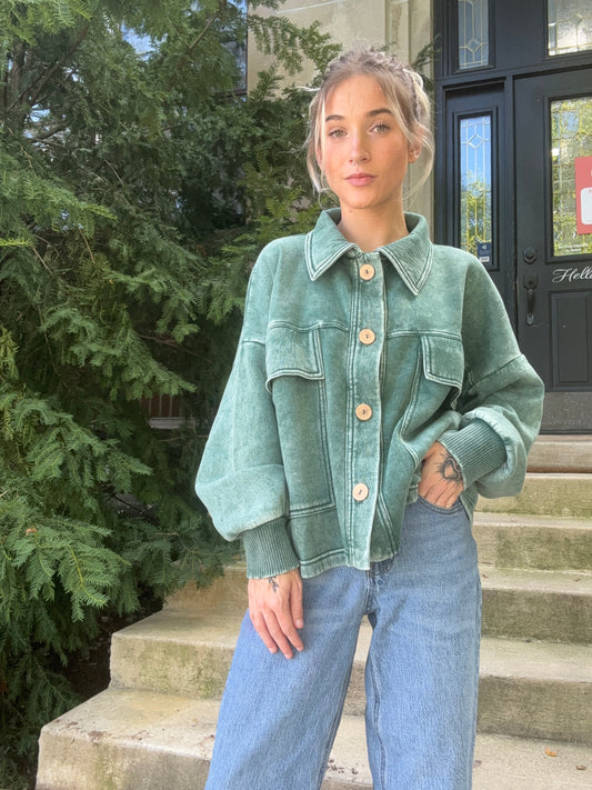 Acid Wash Fleece Sweatshirt