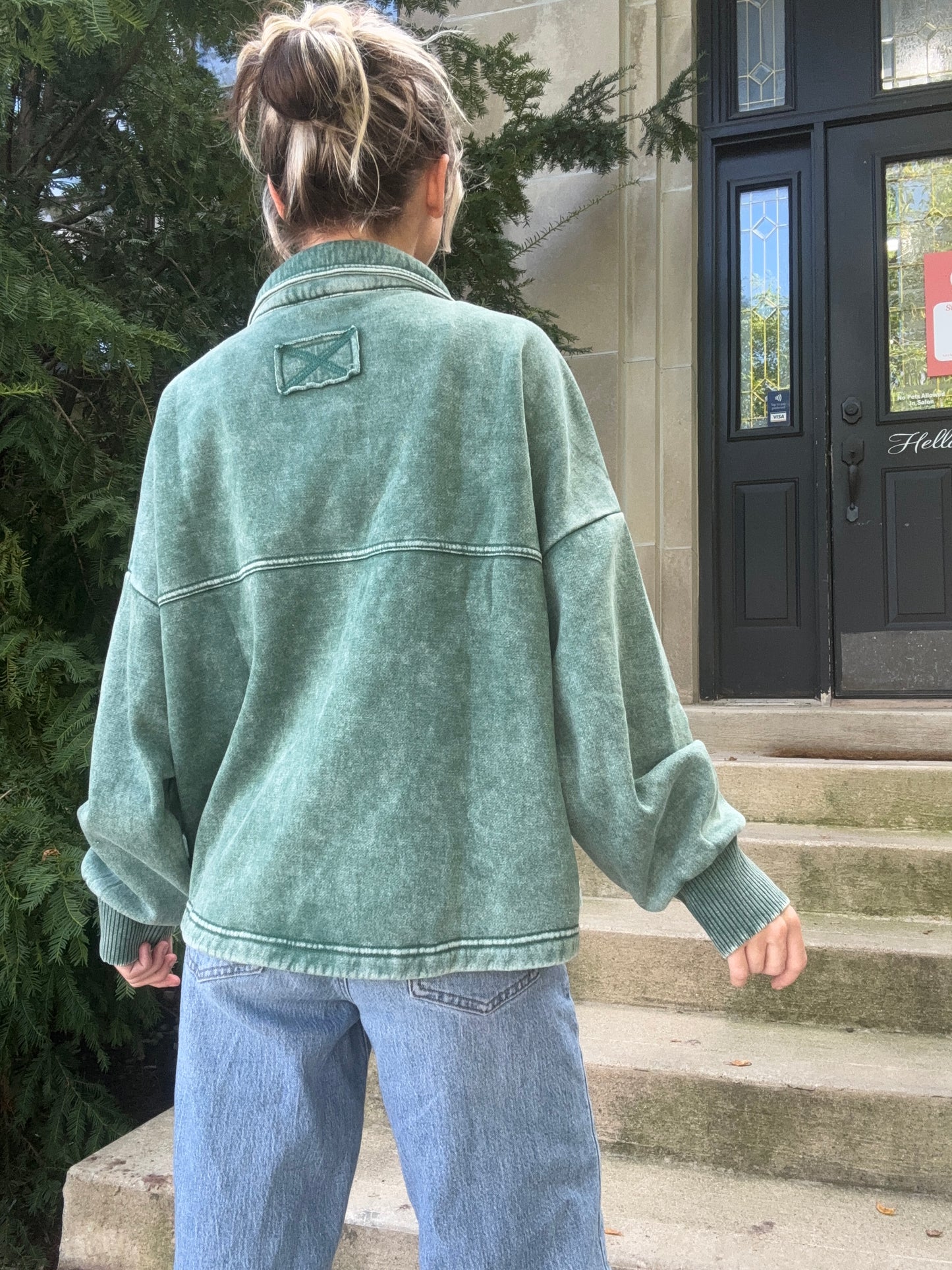 Acid Wash Fleece Sweatshirt