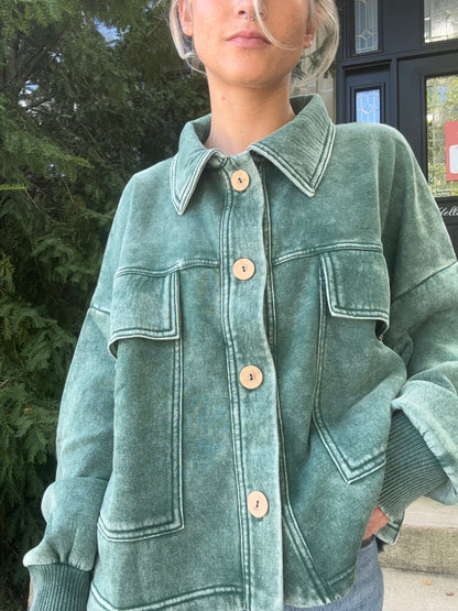Acid Wash Fleece Sweatshirt