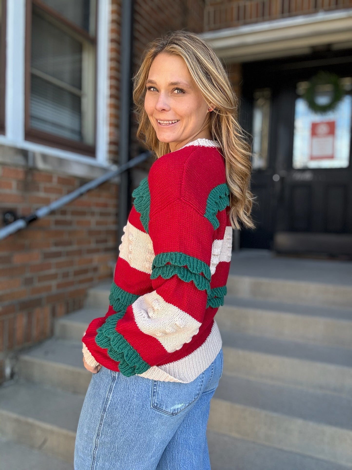 Christmas Ruffled Sweater