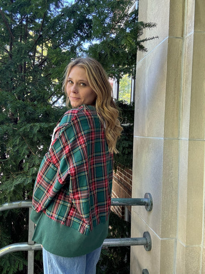 Merry Plaid Patch Sweatshirt