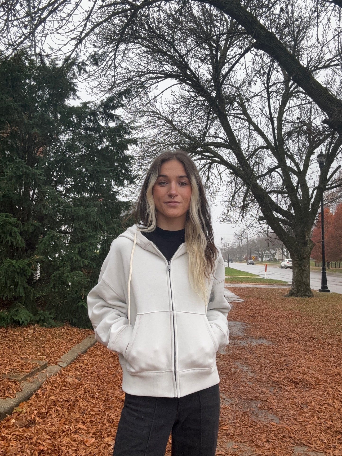 Fleece Crop-Zipped Hoodie