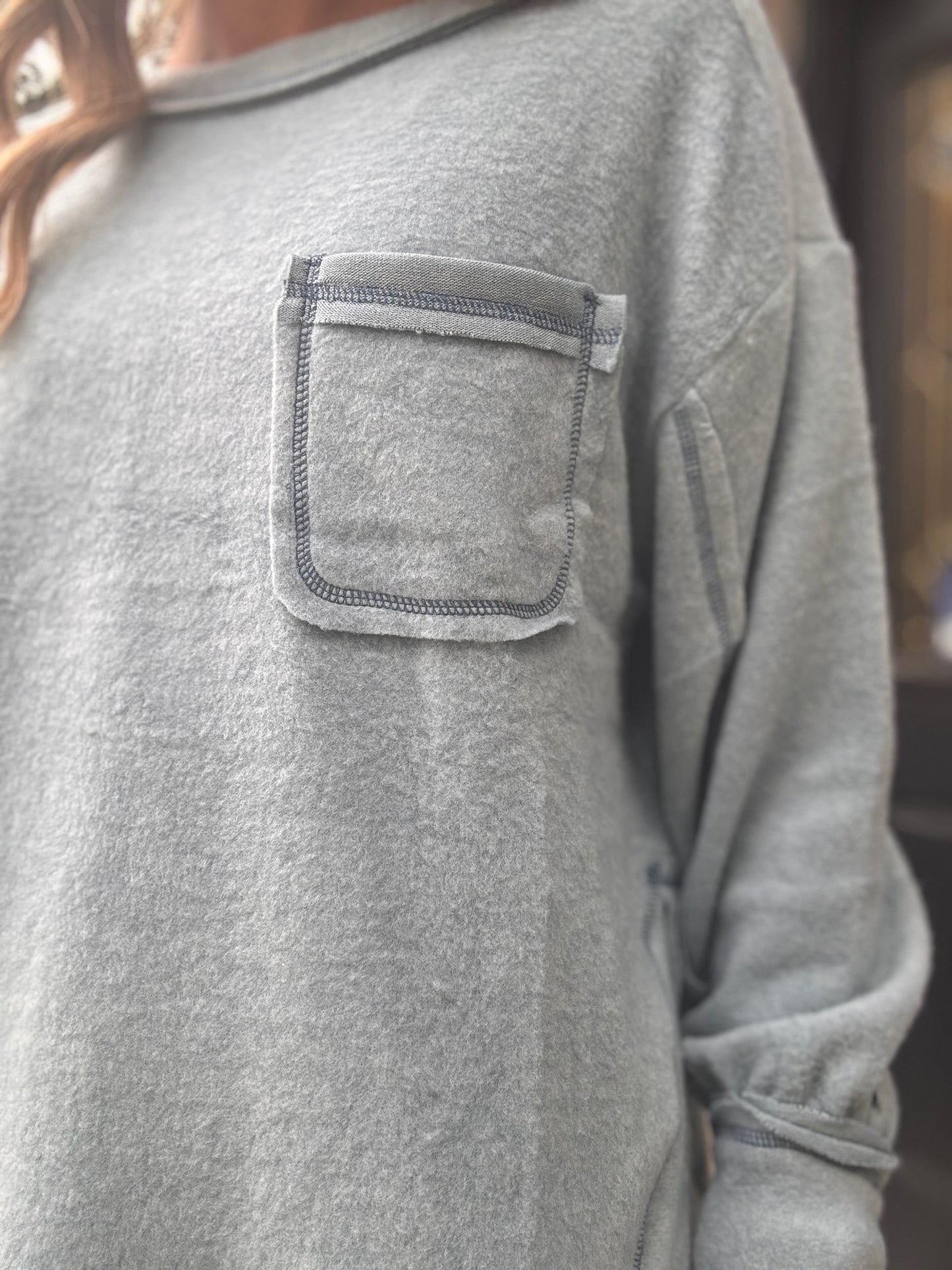 Brushed Hacci Round Neck Long Sleeve