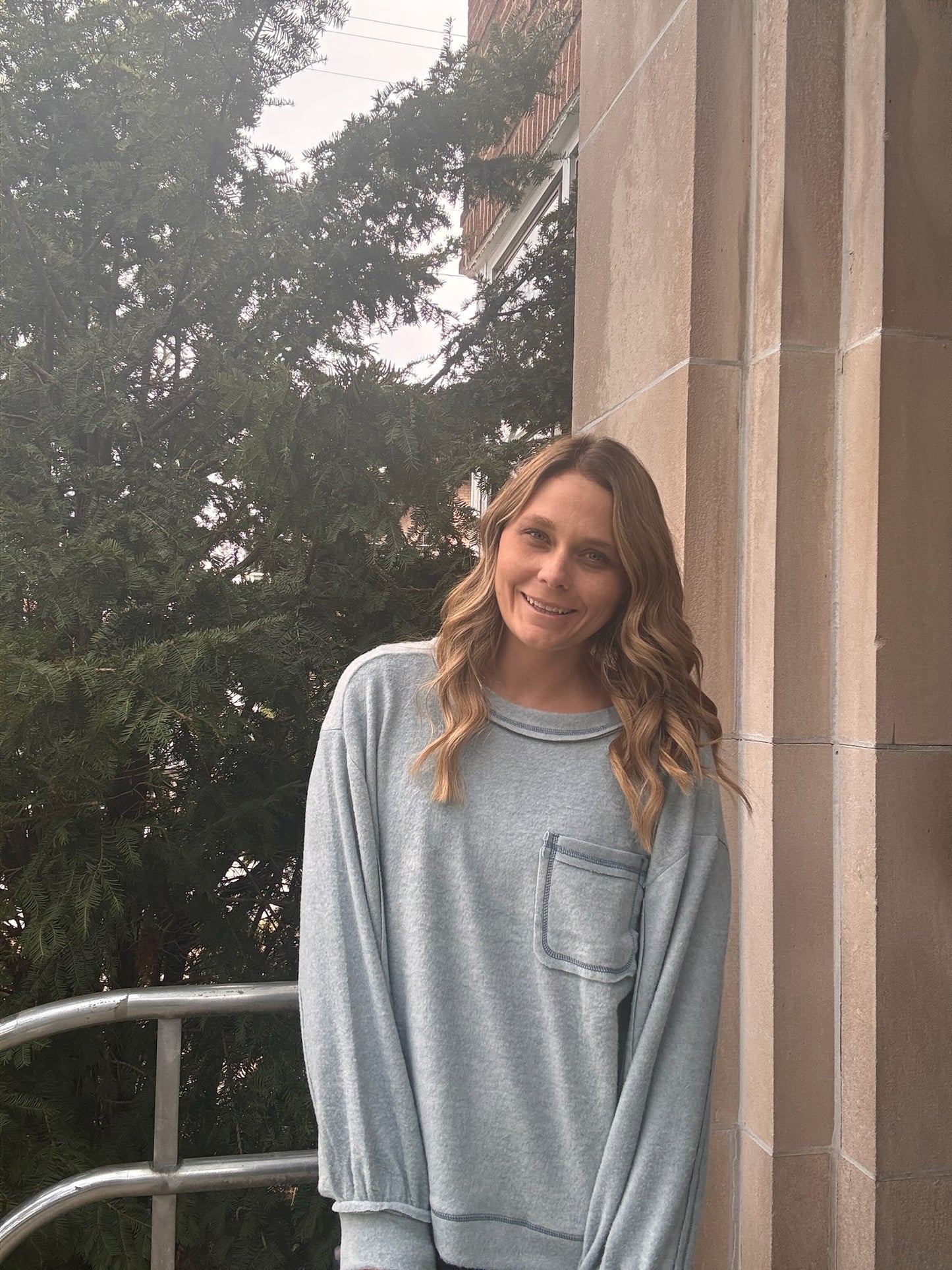 Brushed Hacci Round Neck Long Sleeve