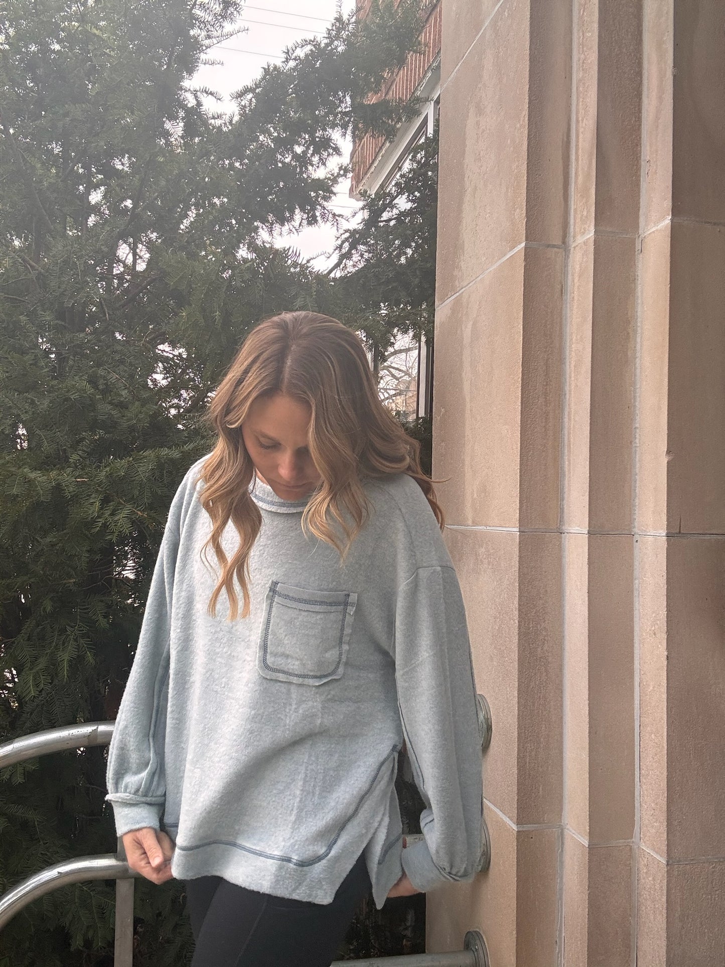 Brushed Hacci Round Neck Long Sleeve