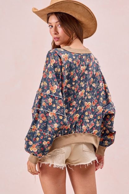Floral Denim Top