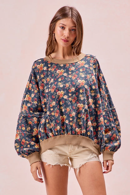 Floral Denim Top