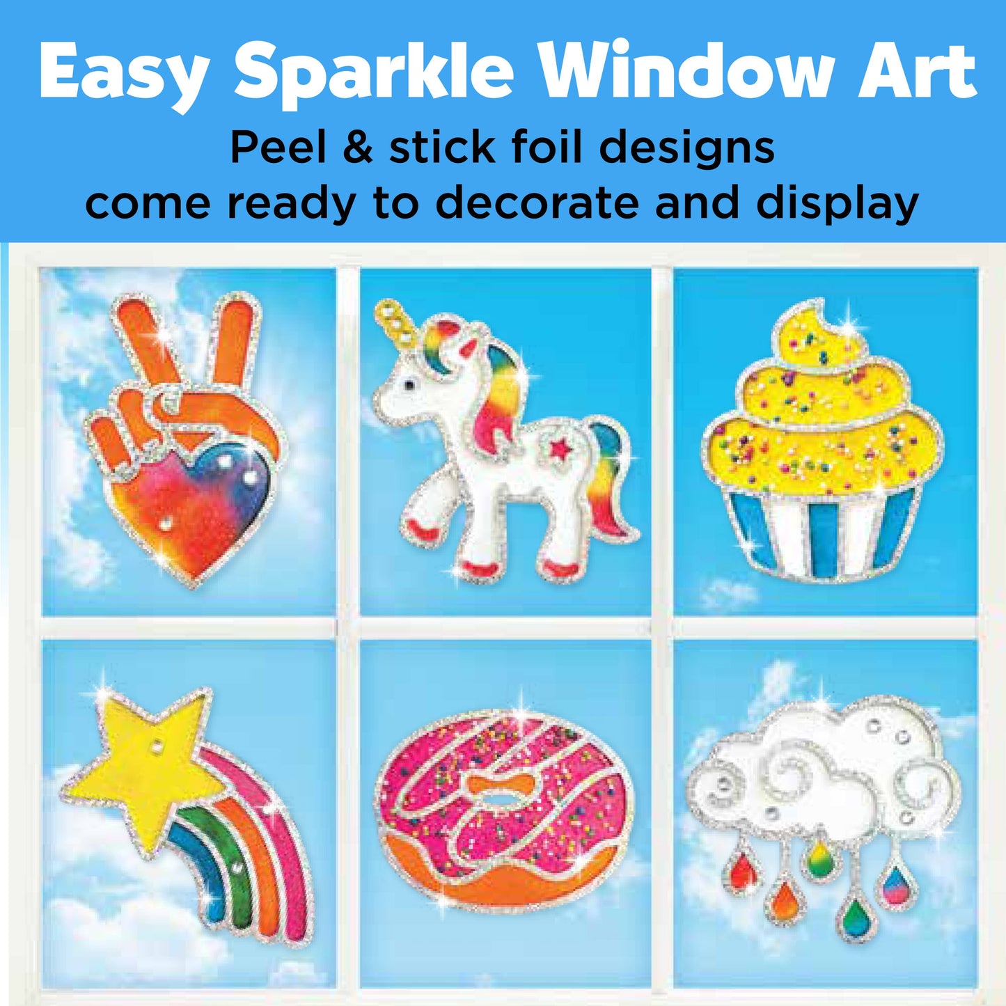 Rainbow Sprinkles Easy Sparkle Window Art Craft Kit