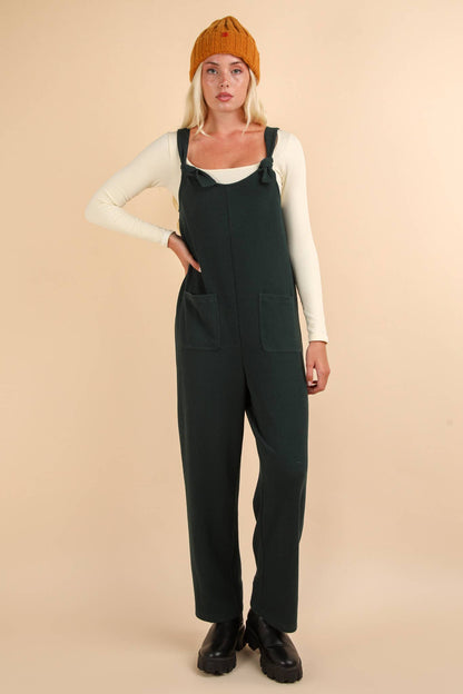 Knit Jumpsuit with Front Patch Pockets