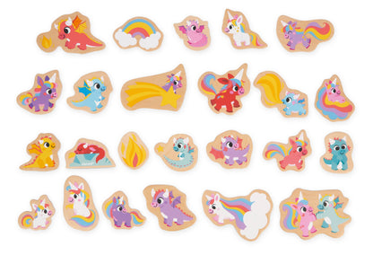 Unicorns & Dragons Wooden Magnets Set