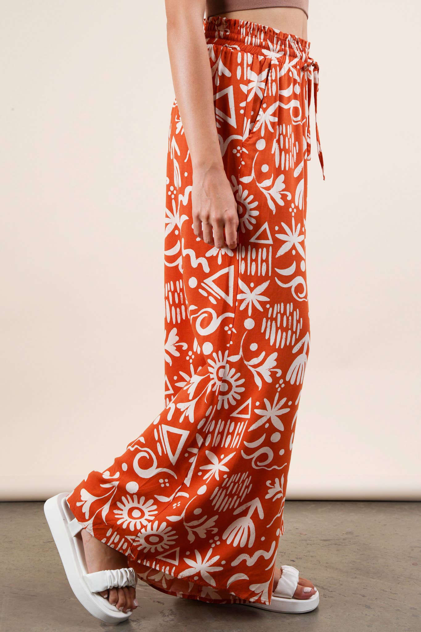 PL Printed Wide Leg Pants