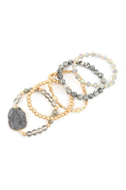 Druzy Stack Bracelet Set