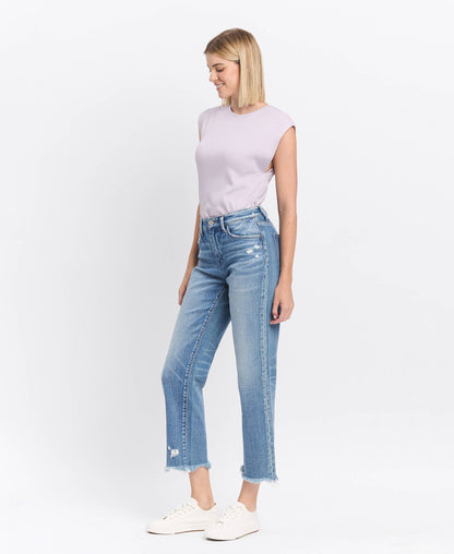 Victoria HIGH RISE FRAYED HEM STRAIGHT