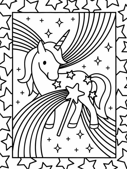 Unicorns Stained Glass Coloring