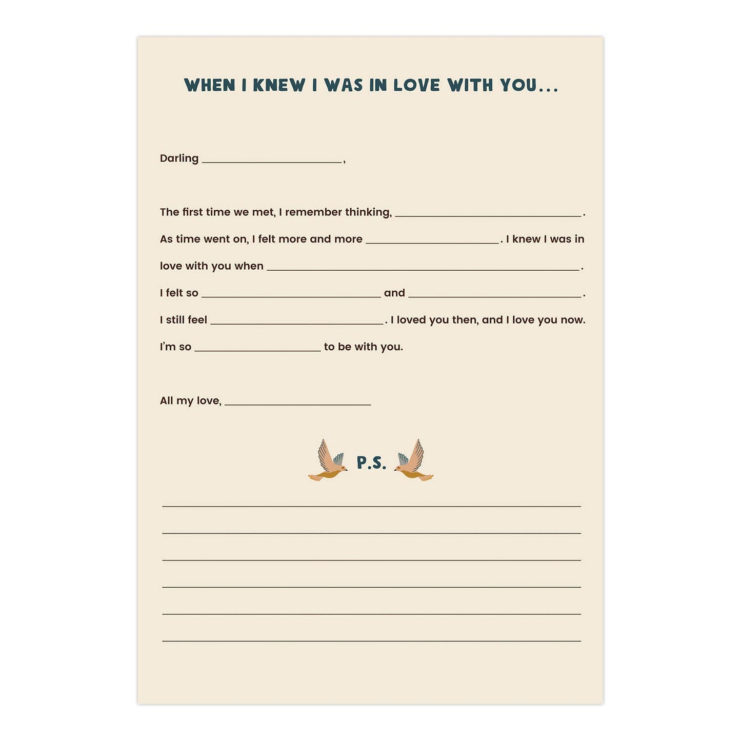 A Box of Love Fill in the Blank Read Me When Letters