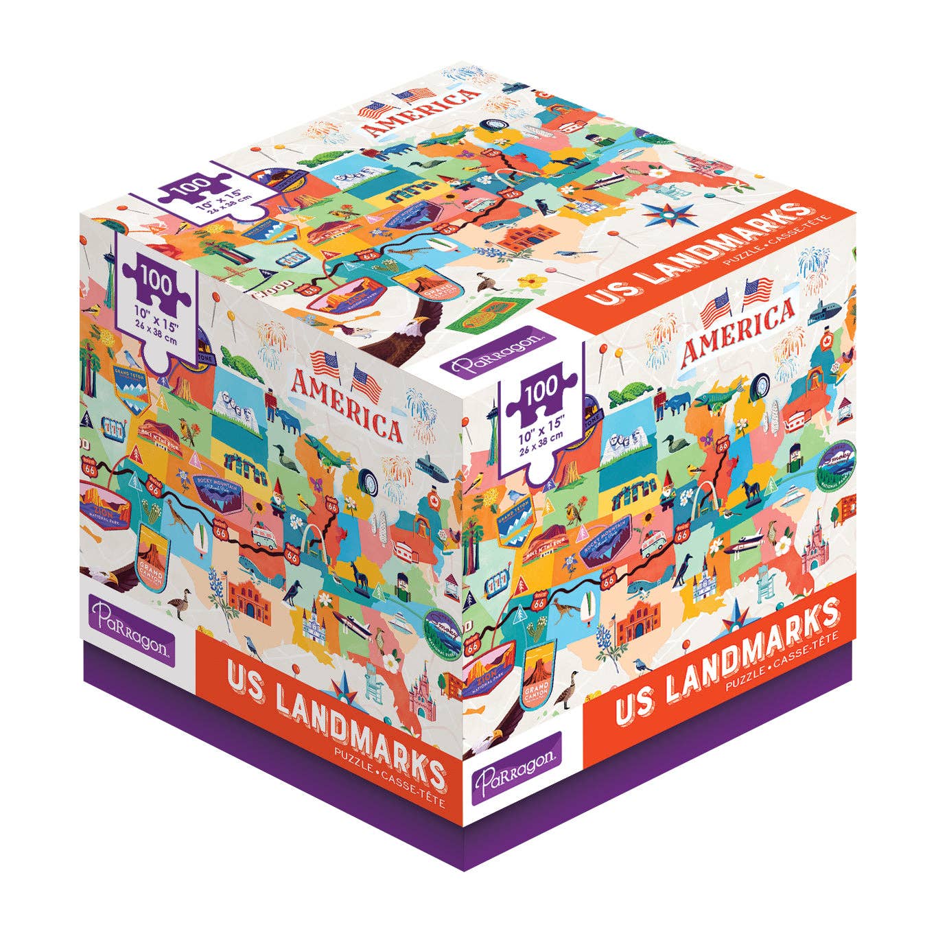 US Landmarks 100 Piece Kids Puzzle